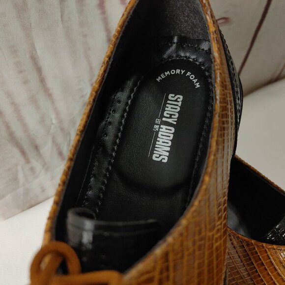 Stacy Adams Memory Foam Reptile Animal Print Two Tone Dress Shoes Size 15 NWOT